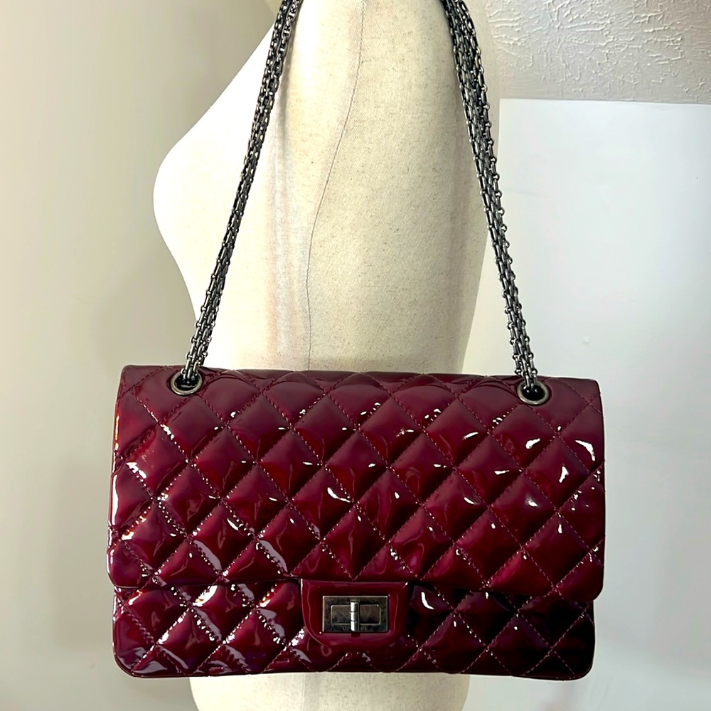 COCO CHANEL PATENT CRANBERRY PURSE